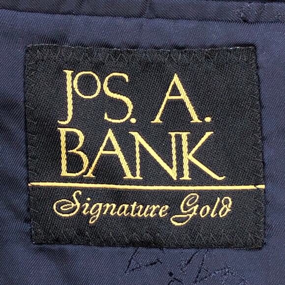 Jos A Bank Signature Gold Mens Size 42R Blazer Jacket Classic Navy Gold Buttons - Picture 13 of 16